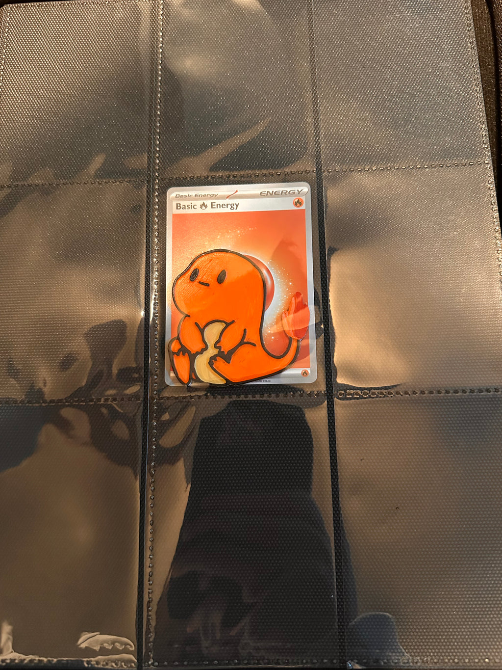 Charmander Inspired Energy Card Divider – Hand Painted & 3D Printed Binder Accessory