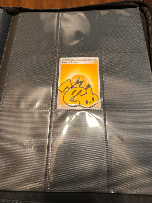 Pikachu Inspired Energy Card Insert for Trading Card Binders