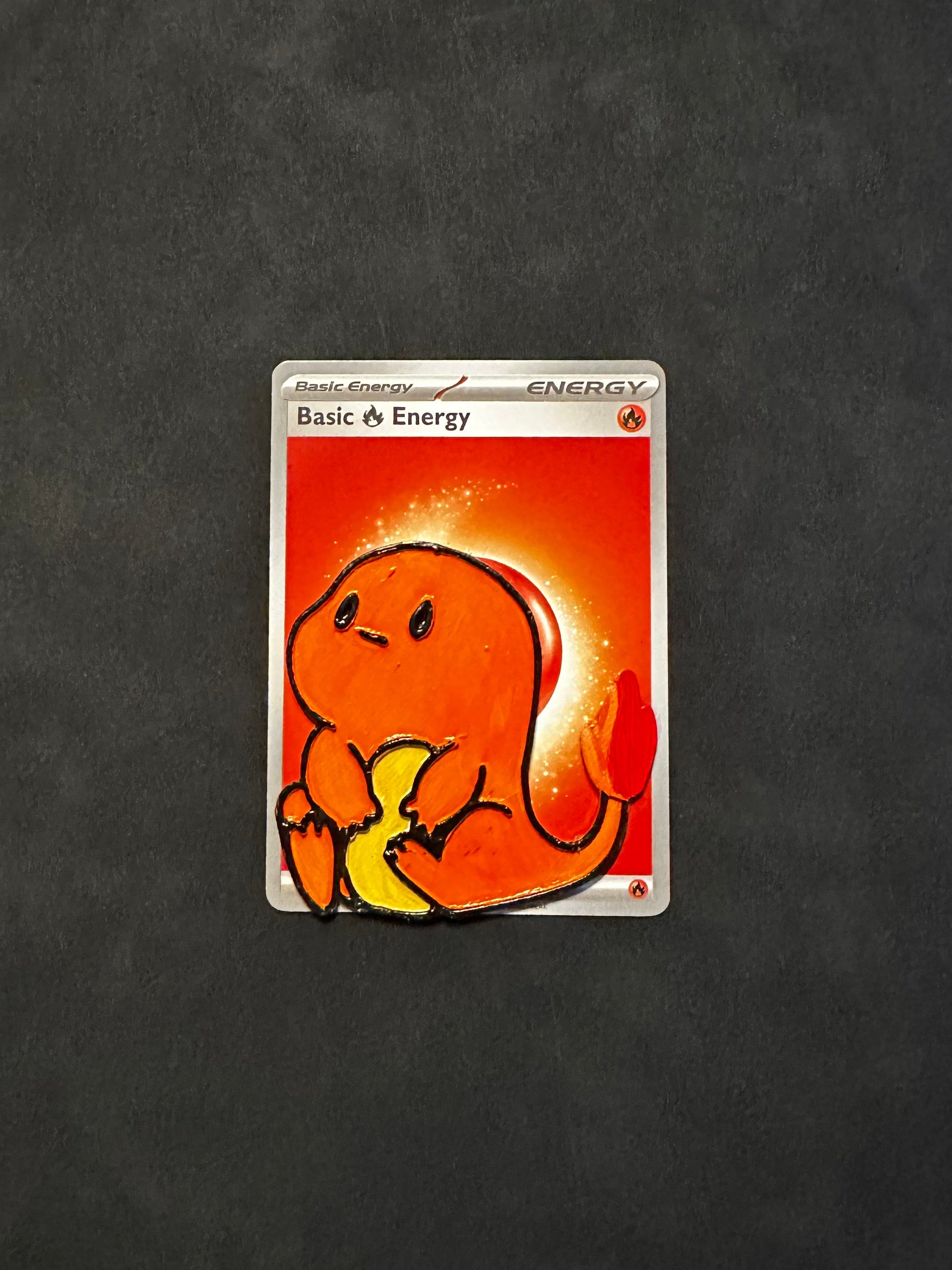 Charmander Inspired Energy Card Divider – Hand Painted & 3D Printed Binder Accessory