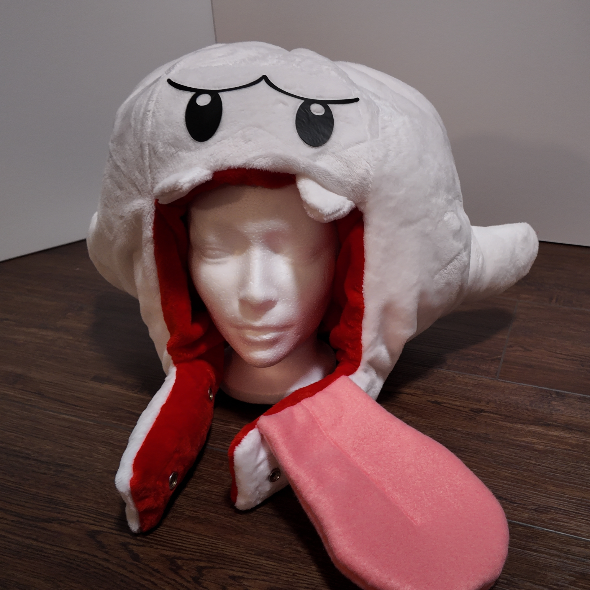 Handmade Ghost Wearable Plushie Headpiece |Soft Minky Cosplay Hood Hat Accessory